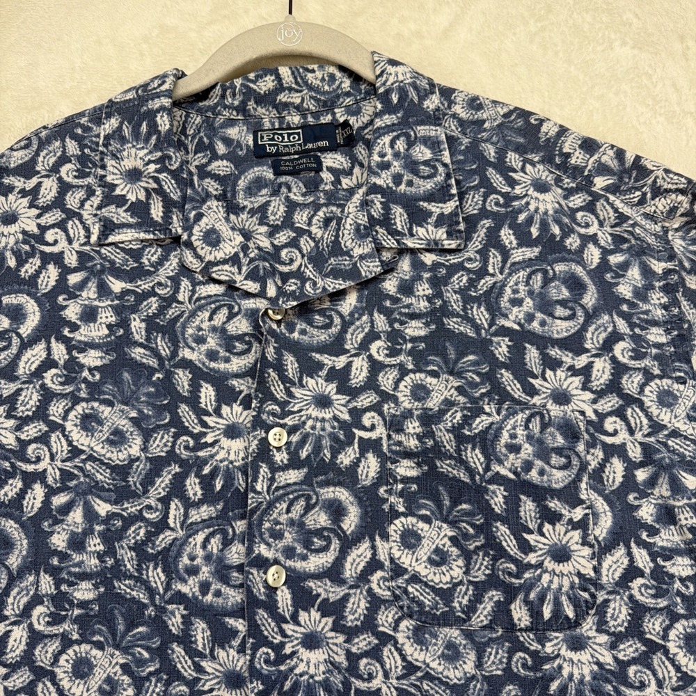 Vintage Polo Ralph Lauren Caldwell Shirt Men's‎ XXL Floral Hawaiian Camp Collar